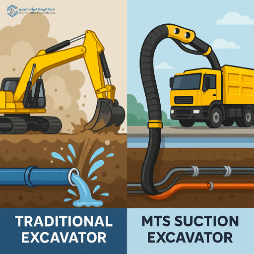 Comparison between traditional excavator and MTS suction excavator