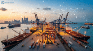 Global import and export in Saudi Arabia connecting global supply chains.