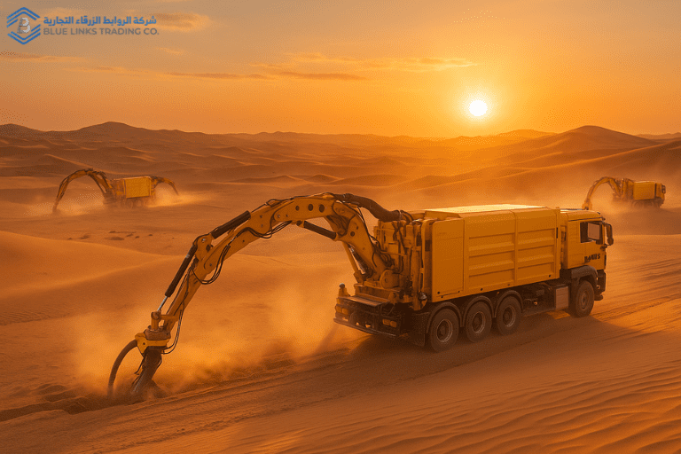 معدات الحفر بالشفط تعمل بانسجام مع البيئة الصحراوية الخليجية.الحفر بالشفط في البيئات الصحراوية 