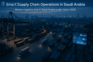 مركز لوجستي صناعي حديث في السعودية ضمن رؤية 2030.
