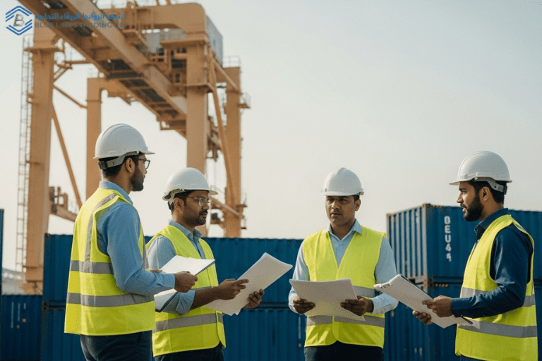 Team of engineers and logistics experts from Blue Links coordinating project shipments