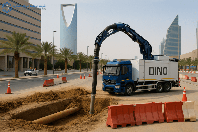 Modern suction excavation site in Riyadh demonstrating safe, non-destructive digging near underground utilities.