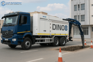 MTS DINO8 suction excavator operating in an urban area of Saudi Arabia.