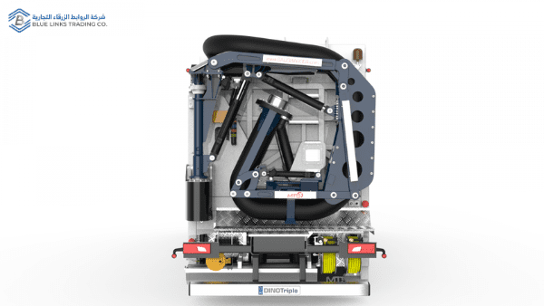DINOTRIPLE Suction Excavator for Demanding Excavation Sites Rear system layout of DINOTRIPLE Suction Excavator showing suction and material handling components