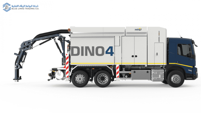 DINO 4.5: Precision Suction Excavation Without Chaos Side view highlighting the vacuum hose configuration of the DINO 4.5 suction excavator optimized for controlled excavation workflows.