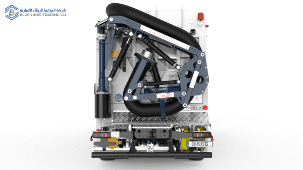 Rear view of DINO 6 suction excavator highlighting compact system layout