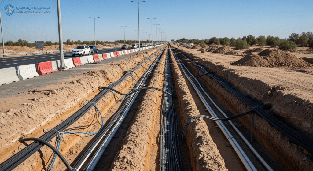 Why Saudi Road Projects Are Shifting to Suction Excavation Saudi road expansion project with safe underground utility exposure