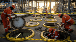 صورة لمعدة شفط صناعية من فئة MegaVac تُستخدم في أعمال الحفر غير الإتلافي، وتُعد مناسبة للمشاريع الكبيرة داخل مواقع النفط والغاز.