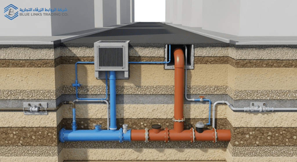 تسريب بسيط قد يعطل الشبكة: الحل الآمن هو الحفر بالشفط صيانة شبكات المياه والصرف الصحي داخل شوارع حضرية ضيقة باستخدام الحفر الدقيق