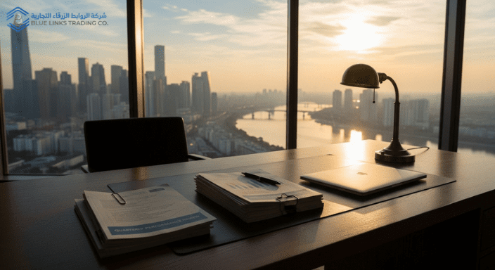 قرار حفر واحد قد يعرض المشاريع في السعودية لمخاطر جسيمة مكتب تنفيذي يحتوي على تقارير يعبر عن الرقابة والمساءلة الإدارية.