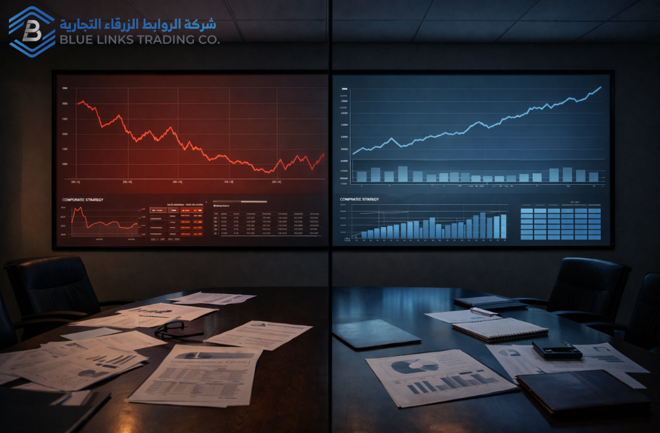 Comparison between unstable and stable financial projection models in a corporate environment.