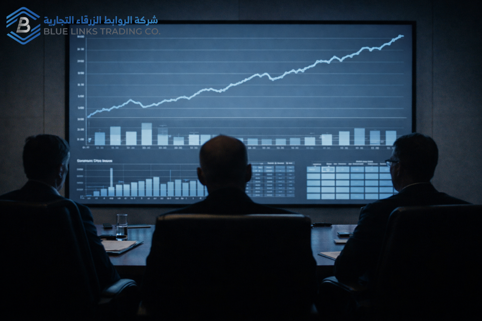 Excavation Strategy: Financial Exposure & Delay Risk Executive board reviewing stable financial projections in infrastructure planning.
