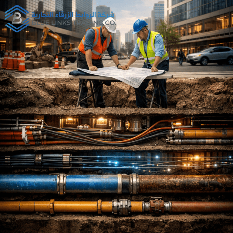 مخاطر الحفر في البنية التحتية الحديثة نتيجة كثافة الشبكات تحت الأرض
