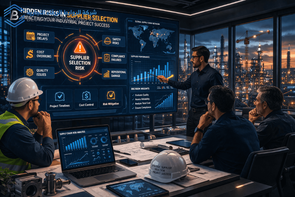 Supplier Selection Industrial Projects: Hidden Losses Industrial project team analyzing hidden risks in supplier selection decisions