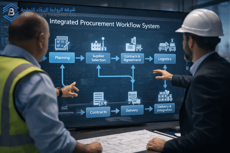 Inside the Project Procurement Process: What Really Matters Procurement workflow connecting planning, suppliers, contracts, and logistics