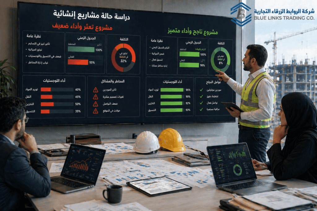 فريق مشروع يحلل الفروق بين مشروع ناجح وآخر فاشل