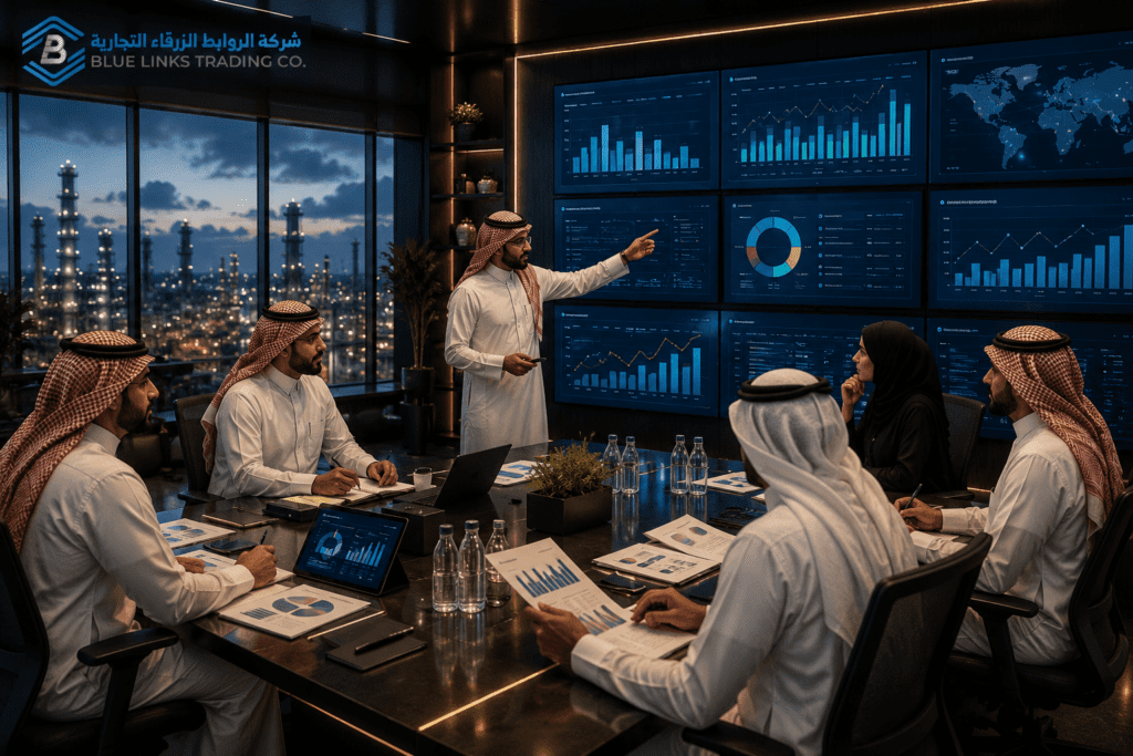 Business leaders discussing strategic procurement benefits