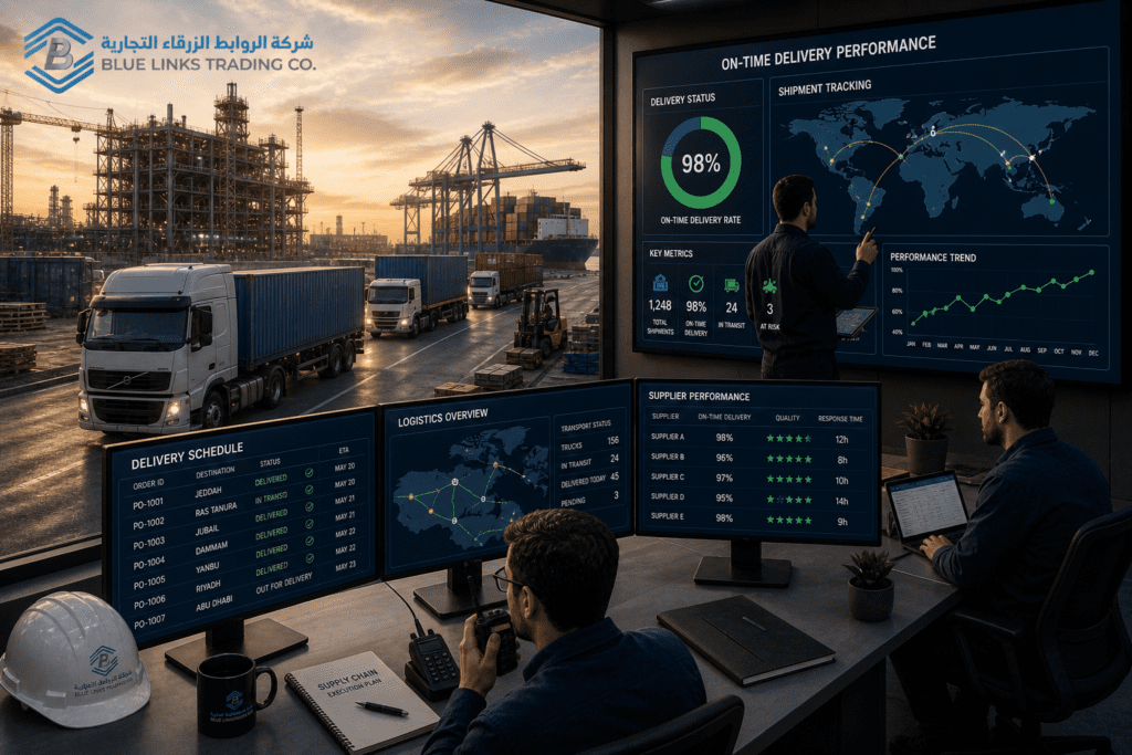 On-time delivery in supply chain with synchronized logistics and procurement