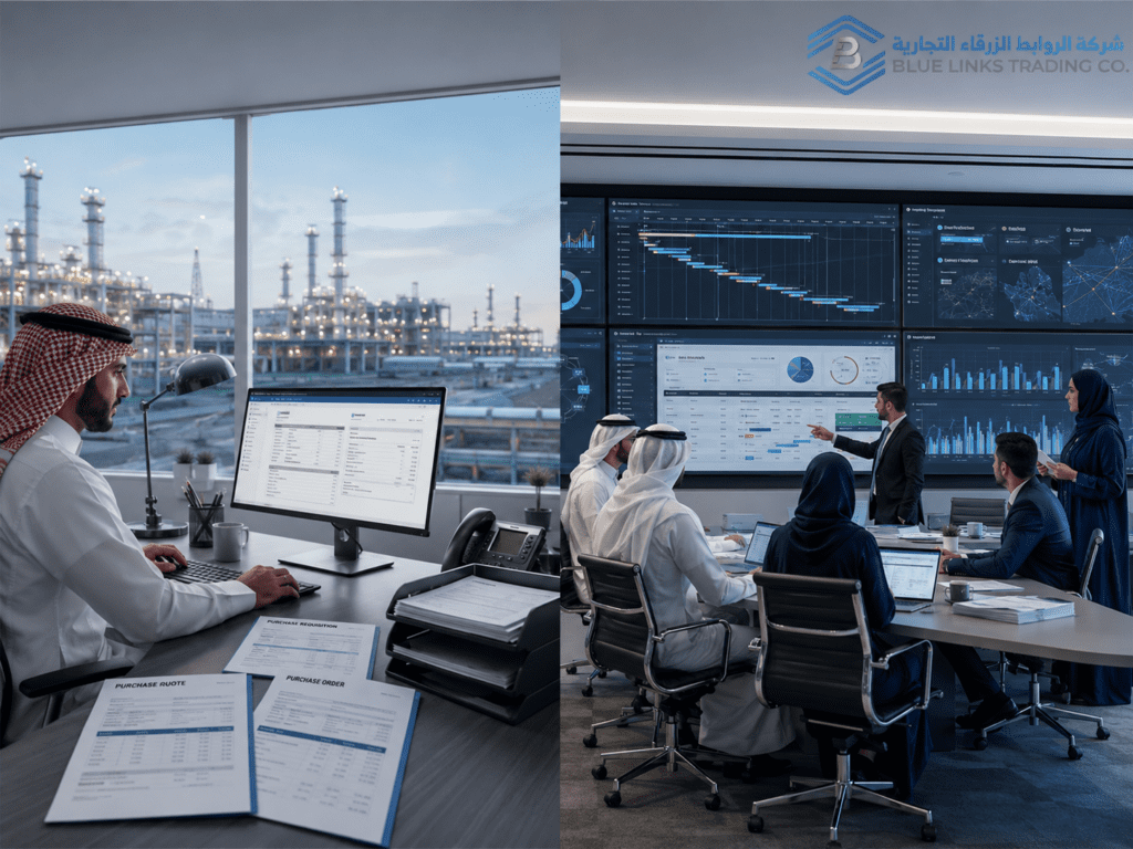 Procurement process compared with purchasing process workflow